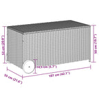 Garden Storage Box with Wheels Black 190L Poly Rattan