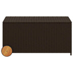 Garden Storage Box with Wheels Brown 190L Poly Rattan