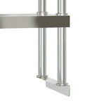 Kitchen Work Table with Overshelf 110x55x150 cm Stainless Steel