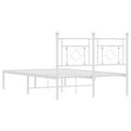 Metal Bed Frame without Mattress with Headboard White 120x200cm