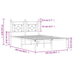 Metal Bed Frame without Mattress with Headboard White 120x200cm