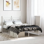Metal Bed Frame without Mattress with Headboard White 120x200cm