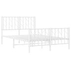 Metal Bed Frame without Mattress with Footboard White 120x200cm