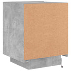 Bedside Cabinet with LED Lights Concrete Grey Engineered Wood