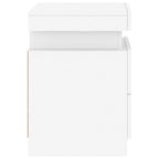 Bedside Cabinet with LED Lights White 35x39x55 cm