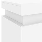 Bedside Cabinet with LED Lights White 35x39x55 cm