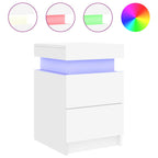Bedside Cabinets with LED Lights 2 pcs White 35x39x55 cm