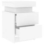 Bedside Cabinets with LED Lights 2 pcs White 35x39x55 cm
