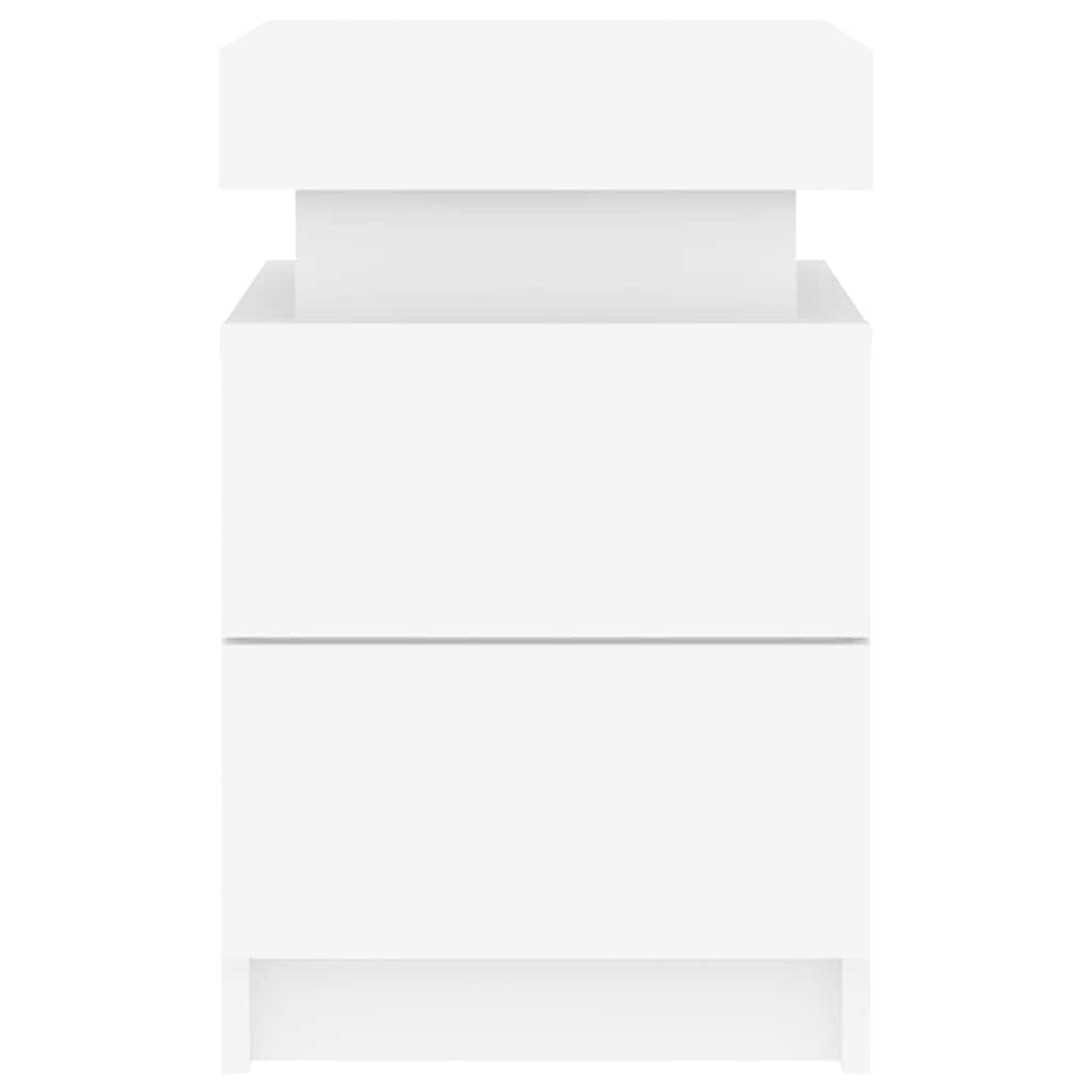 Bedside Cabinets with LED Lights 2 pcs White 35x39x55 cm