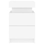Bedside Cabinets with LED Lights 2 pcs White 35x39x55 cm