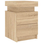 Bedside Cabinets with LED Lights 2 pcs Sonoma Oak 35x39x55 cm
