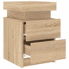 Bedside Cabinets with LED Lights 2 pcs Sonoma Oak 35x39x55 cm