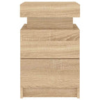 Bedside Cabinets with LED Lights 2 pcs Sonoma Oak 35x39x55 cm
