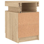 Bedside Cabinets with LED Lights 2 pcs Sonoma Oak 35x39x55 cm