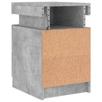 Bedside Cabinets with LED Lights 2 pcs Concrete Grey 35x39x55 cm