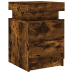Bedside Cabinets with LED Lights 2 pcs Smoked Oak 35x39x55 cm
