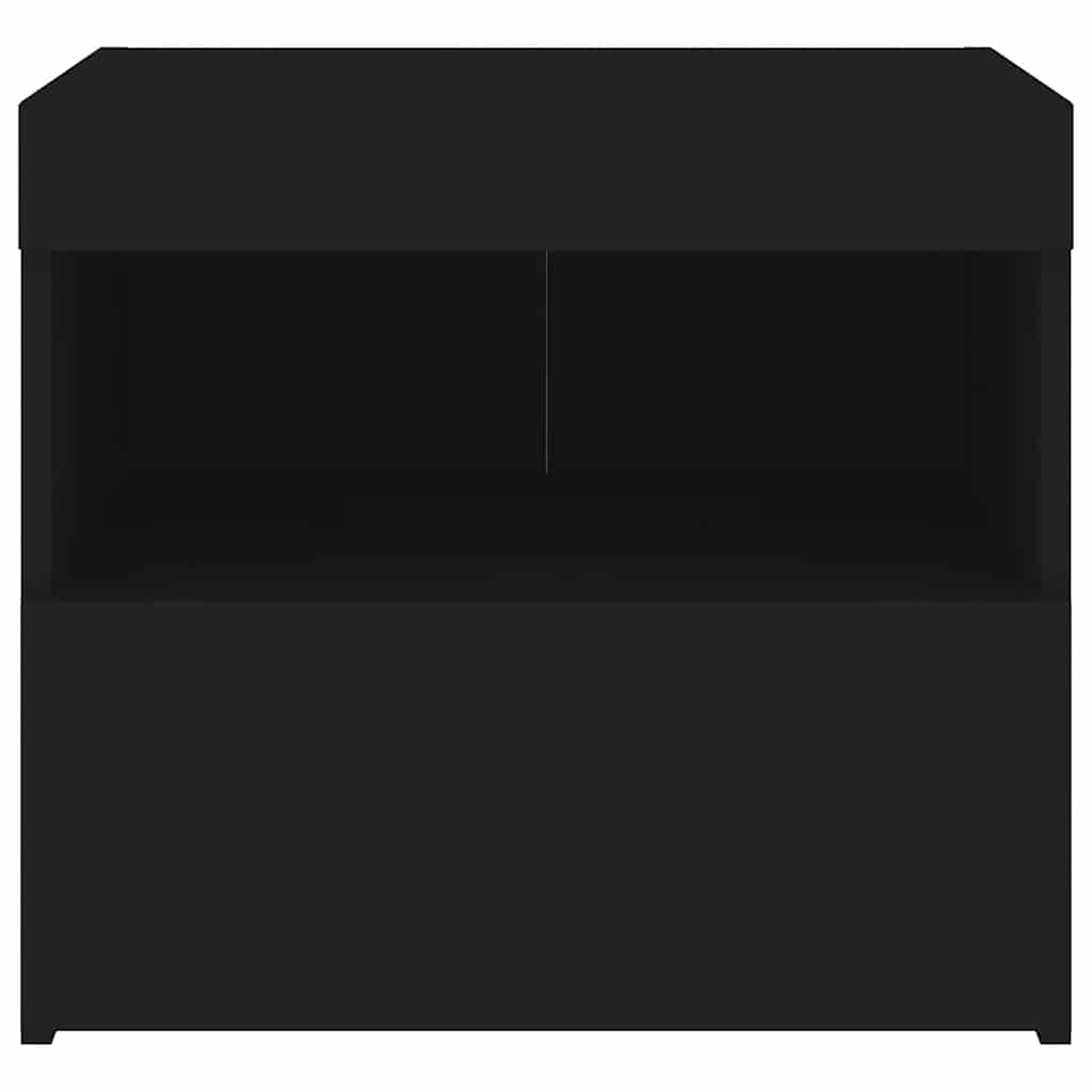 Bedside Cabinets with LED Lights 2 pcs Black 50x40x45 cm