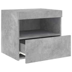 Bedside Cabinet with LED Lights Concrete Grey 50x40x45 cm