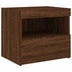 Bedside Cabinets with LED Lights 2 pcs Brown Oak 50x40x45 cm