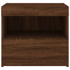 Bedside Cabinets with LED Lights 2 pcs Brown Oak 50x40x45 cm