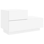Bedside Cabinet with LED Lights White 70x36x40.5 cm