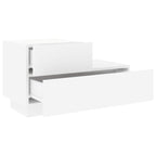 Bedside Cabinet with LED Lights White 70x36x40.5 cm