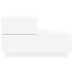 Bedside Cabinet with LED Lights White 70x36x40.5 cm