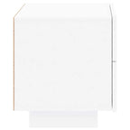Bedside Cabinet with LED Lights White 70x36x40.5 cm