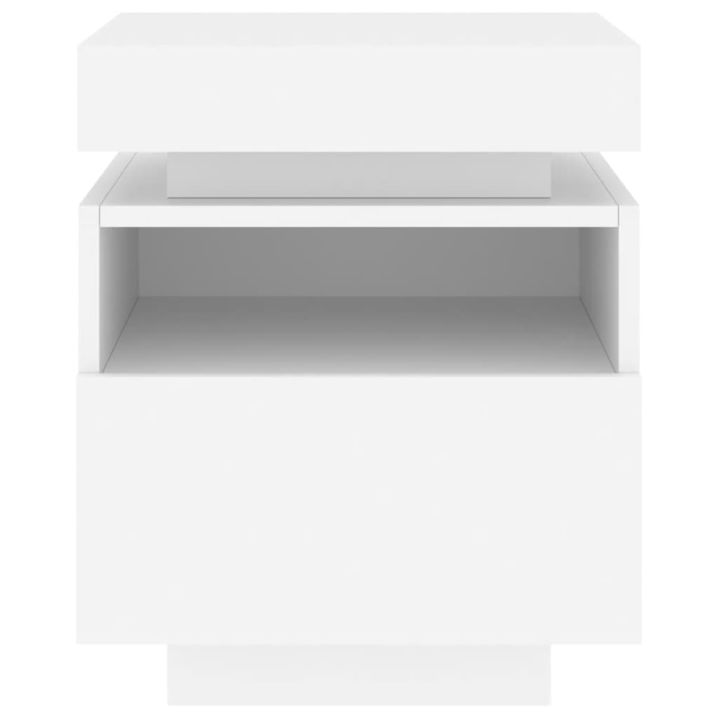 Bedside Cabinets with LED Lights 2 pcs White 40x39x48.5 cm