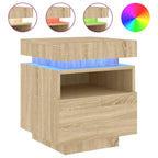 Bedside Cabinets with LED Lights 2 pcs Sonoma Oak 40x39x48.5 cm