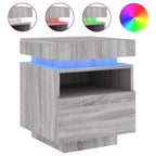 Bedside Cabinet with LED Lights Grey Sonoma 40x39x48.5 cm