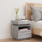 Bedside Cabinet with LED Lights Grey Sonoma 40x39x48.5 cm