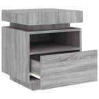 Bedside Cabinet with LED Lights Grey Sonoma 40x39x48.5 cm