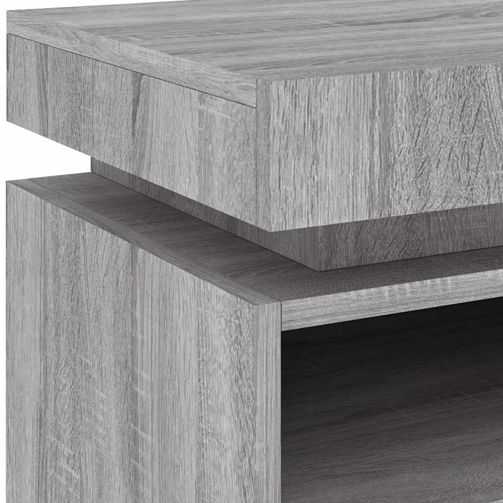 Bedside Cabinet with LED Lights Grey Sonoma 40x39x48.5 cm