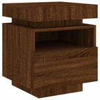 Bedside Cabinets with LED Lights 2 pcs Brown Oak 40x39x48.5 cm