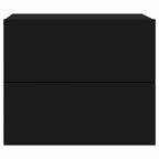 Wall-mounted Bedside Cabinets with LED Lights 2 pcs Black