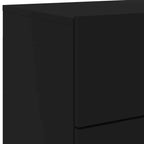 Wall-mounted Bedside Cabinets with LED Lights 2 pcs Black