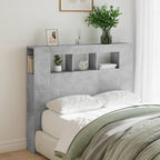 LED Headboard Concrete Grey 120x18.5x103.5 cm Engineered Wood