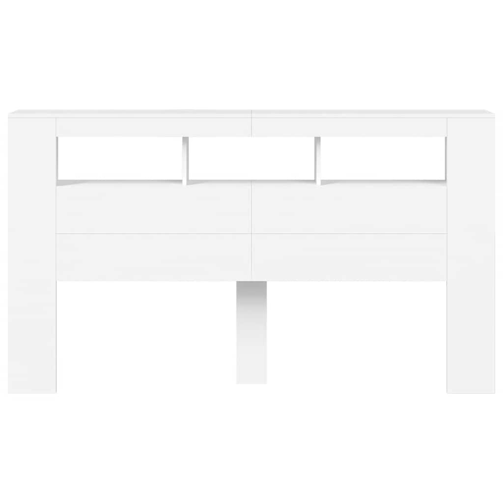 LED Headboard White 180x18.5x103.5 cm Engineered Wood