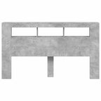 LED Headboard Concrete Grey 180x18.5x103.5 cm Engineered Wood