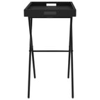 Folding Tray Table Black 65x40x75 cm Poly Rattan