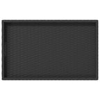 Folding Tray Table Black 65x40x75 cm Poly Rattan