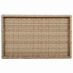 Folding Tray Table Beige 65x40x75 cm Poly Rattan