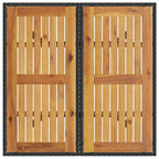 Garden Table with Acacia Wood Top Black 80x80x75 cm Poly Rattan