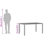 Garden Table with Acacia Wood Top Black 150x90x75 cm Poly Rattan