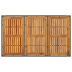 Garden Table with Acacia Wood Top Grey 150x90x75 cm Poly Rattan