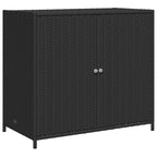 Garden Storage Cabinet Black 83x45x76 cm Poly Rattan