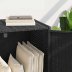Garden Storage Cabinet Black 83x45x76 cm Poly Rattan