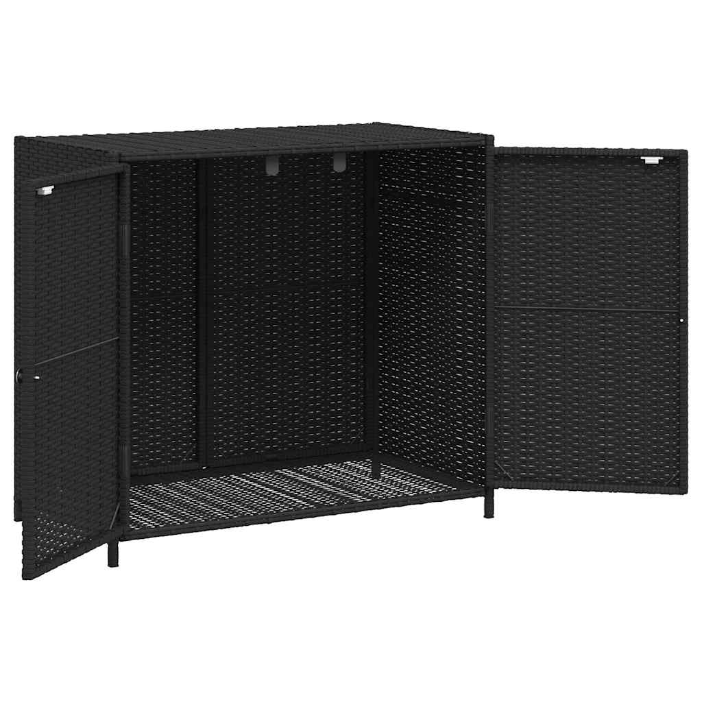 Garden Storage Cabinet Black 83x45x76 cm Poly Rattan