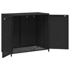 Garden Storage Cabinet Black 83x45x76 cm Poly Rattan